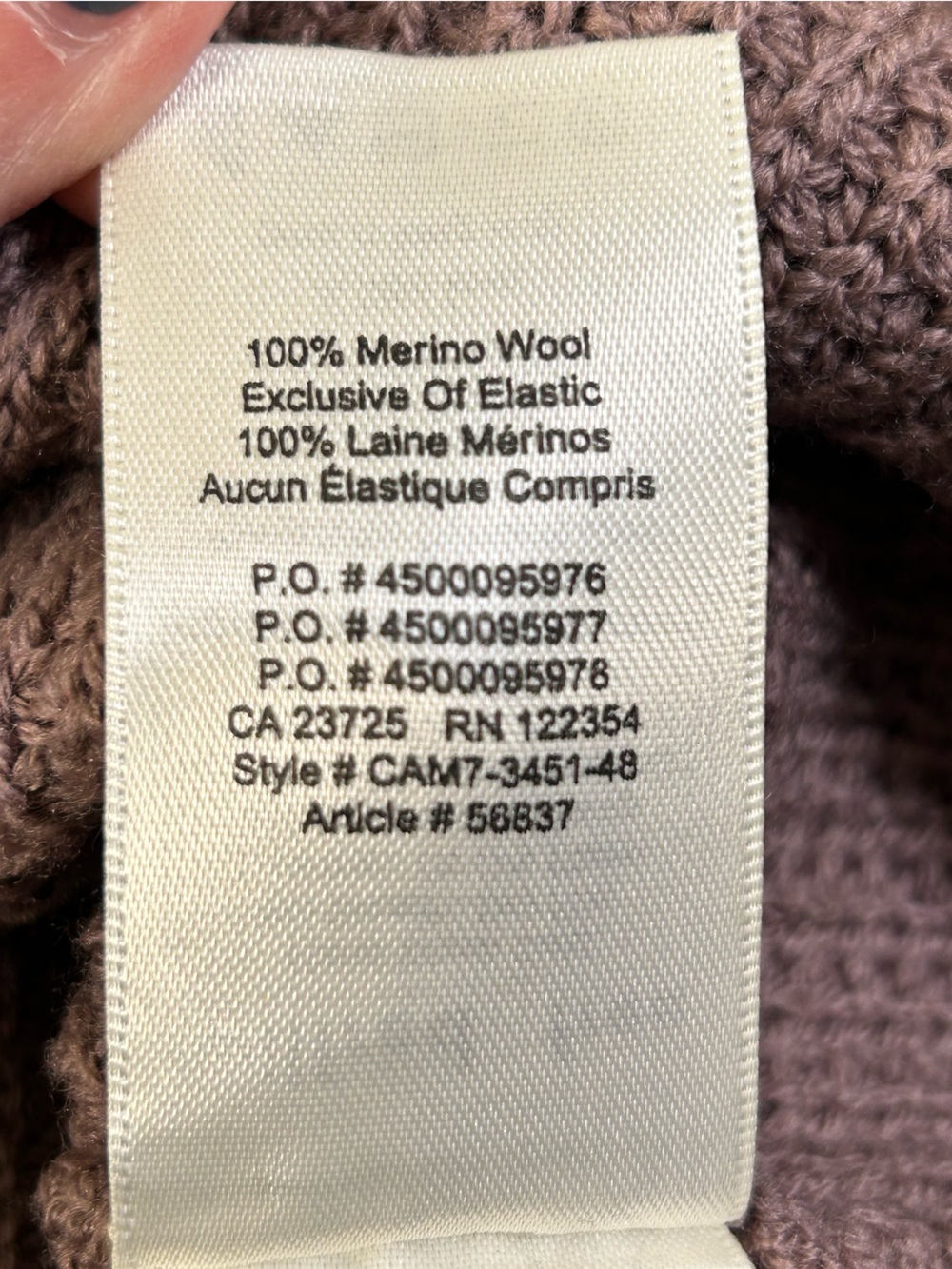 ARITZIA WILFRED FREE Wolter Sweater Mauve M 100% Merino Wool Waffle Knit - Picture 7 of 10